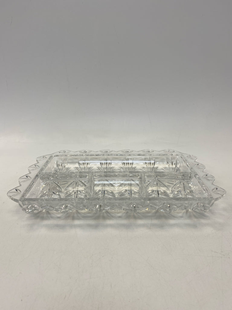 Clear Leaves Glass Serving Piece