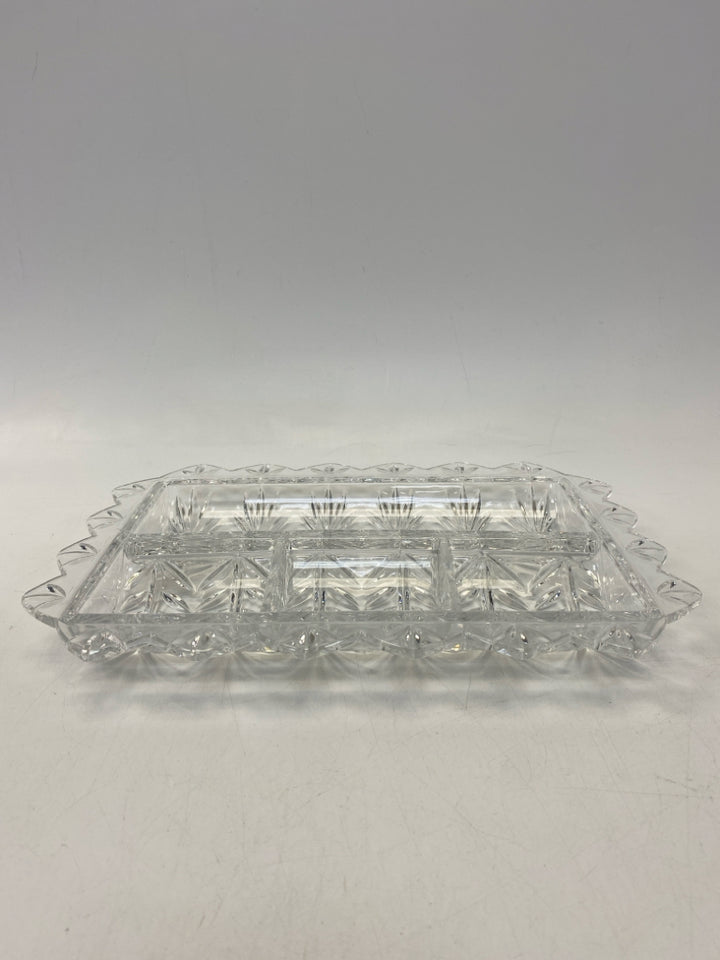 Clear Leaves Glass Serving Piece