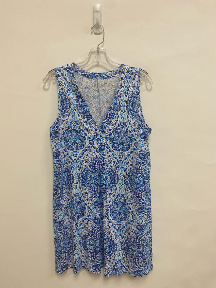 LILLY PULITZER Size M Blue/White Dark Blue Sleeveless Ladies Dress