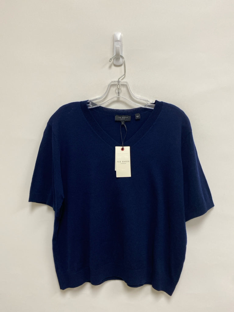 NWT Ted Baker Size L Navy Short Sleeve Ladies Sweater