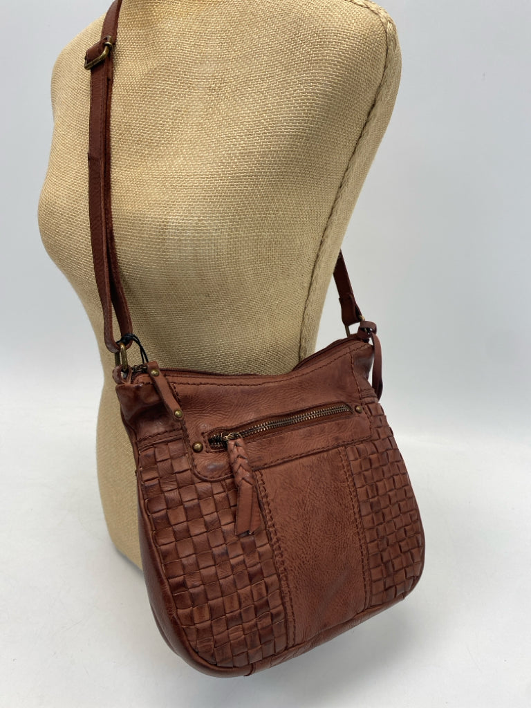 NWT Born Brown Woven Leather Crossbody