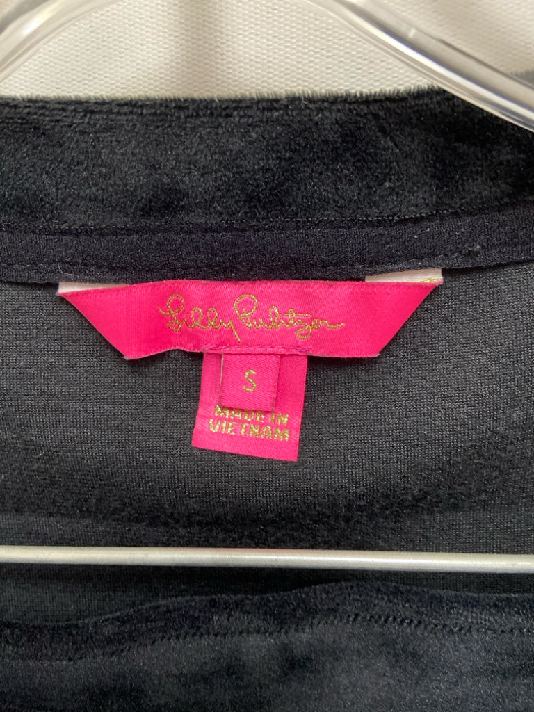 LILLY PULITZER Size S Black Velour Ladies 2pc Pant Set