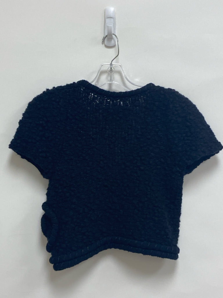 Leifsdottir Size XS Black Texture Cropped Ladies Sweater