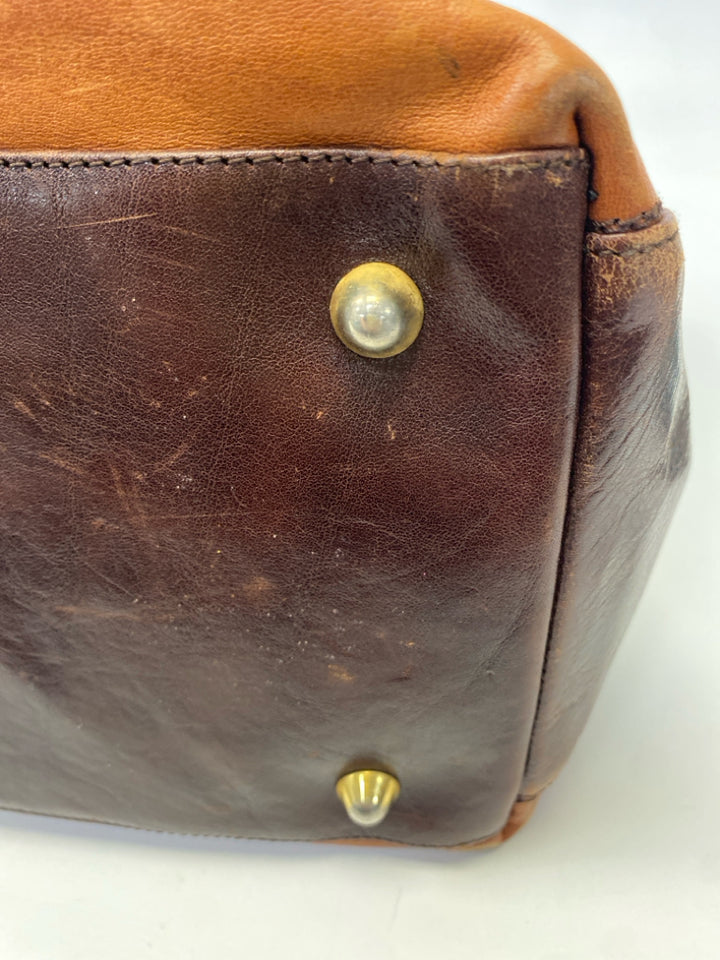 Camel Brown Leather Handbag