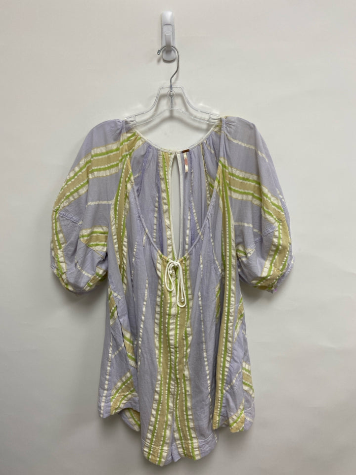 Free People Size XS Lavender White/Tan Stripes Ladies Romper
