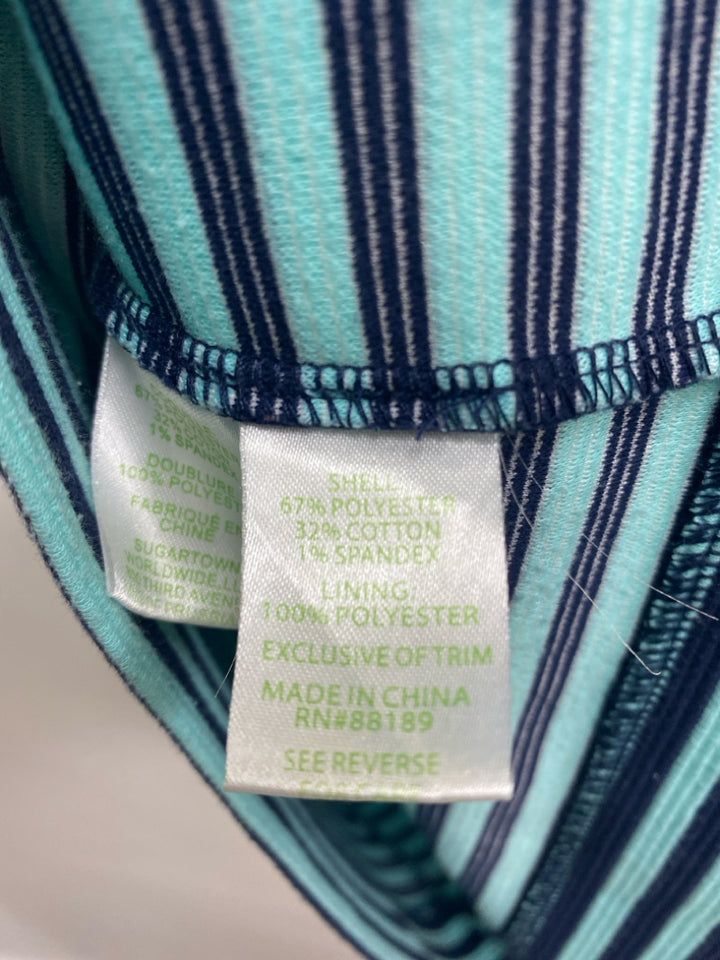 LILLY PULITZER Size M Aqua Navy Stripes Ladies Dress