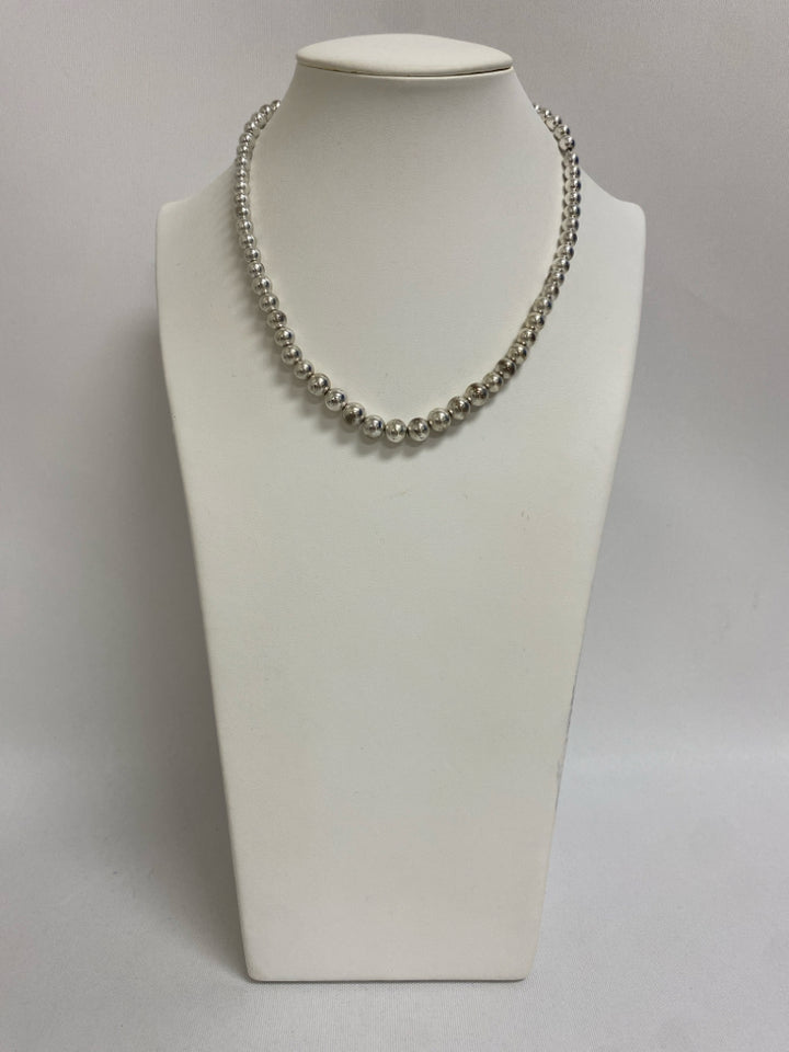 Ralph Lauren Silver Color Beaded Necklace