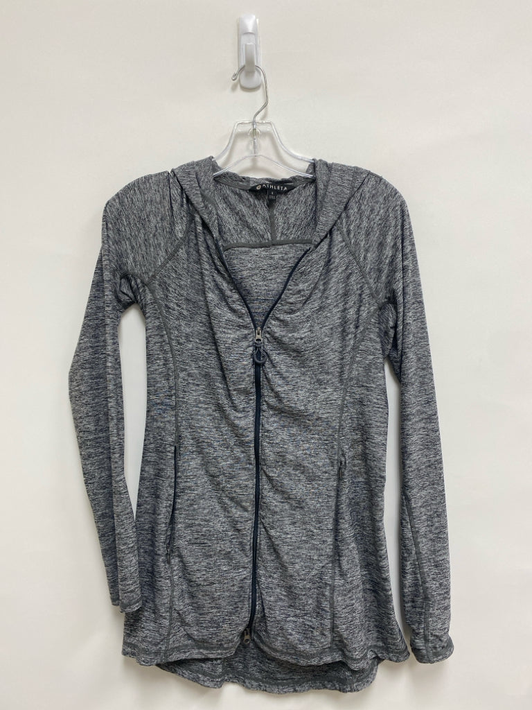 Athleta Size S Gray/Black Streaked Zip Down Athletic Jacket