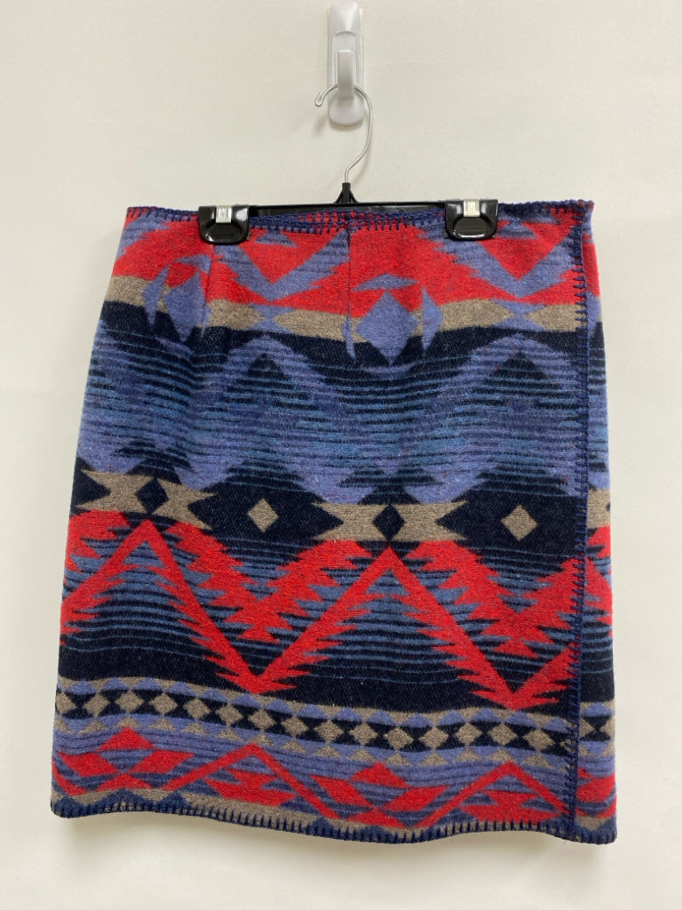 NWT Karen Kane Size L Red/Blue Navy Southwestern Ladies Skirt