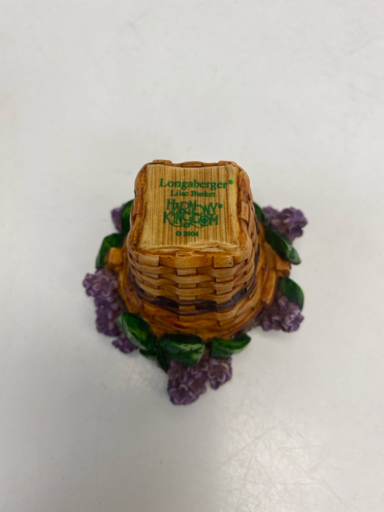 Longaberger Harmony Kingdom Lilac Basket Mini Trinket  Box