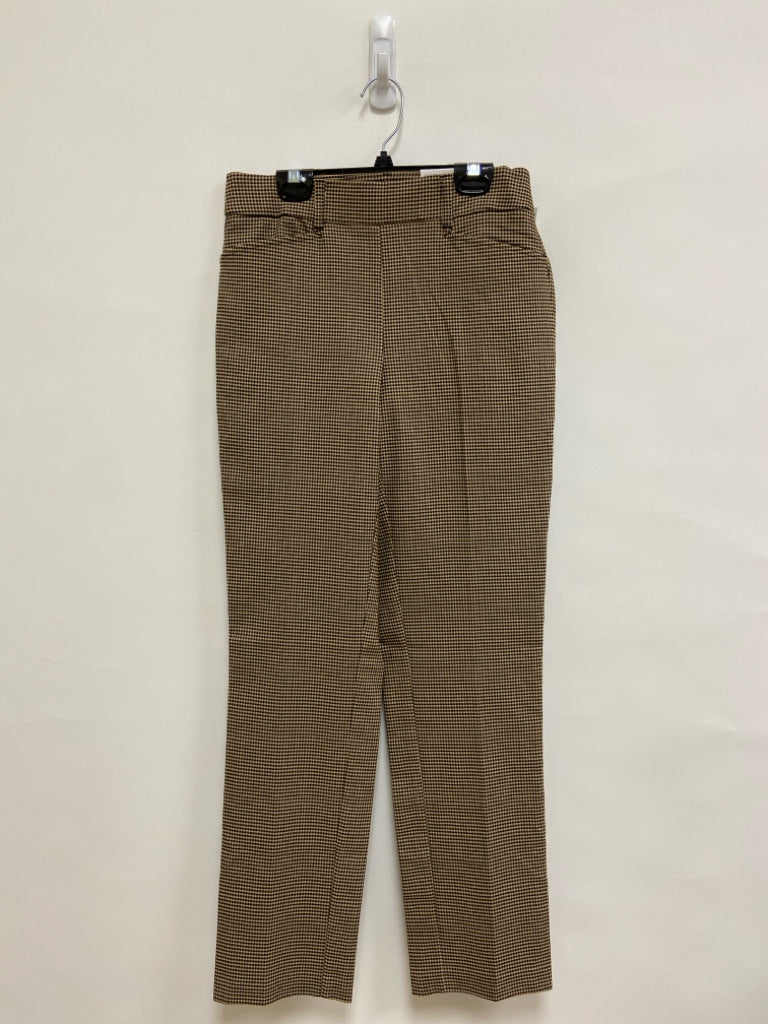 NWT Rafaella Size 4 Beige Black Houndstooth Pull-on Ladies Pants