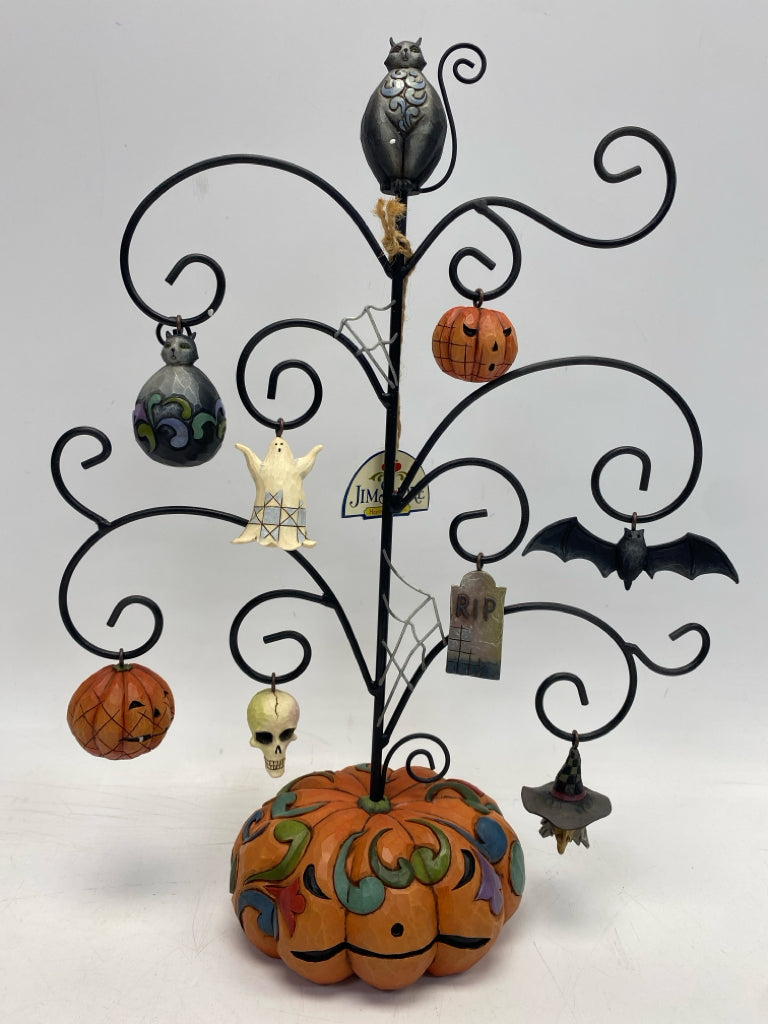 NEW/BOX Jim Shore Frightful Halloween Tree w/8 Ornaments 4017592