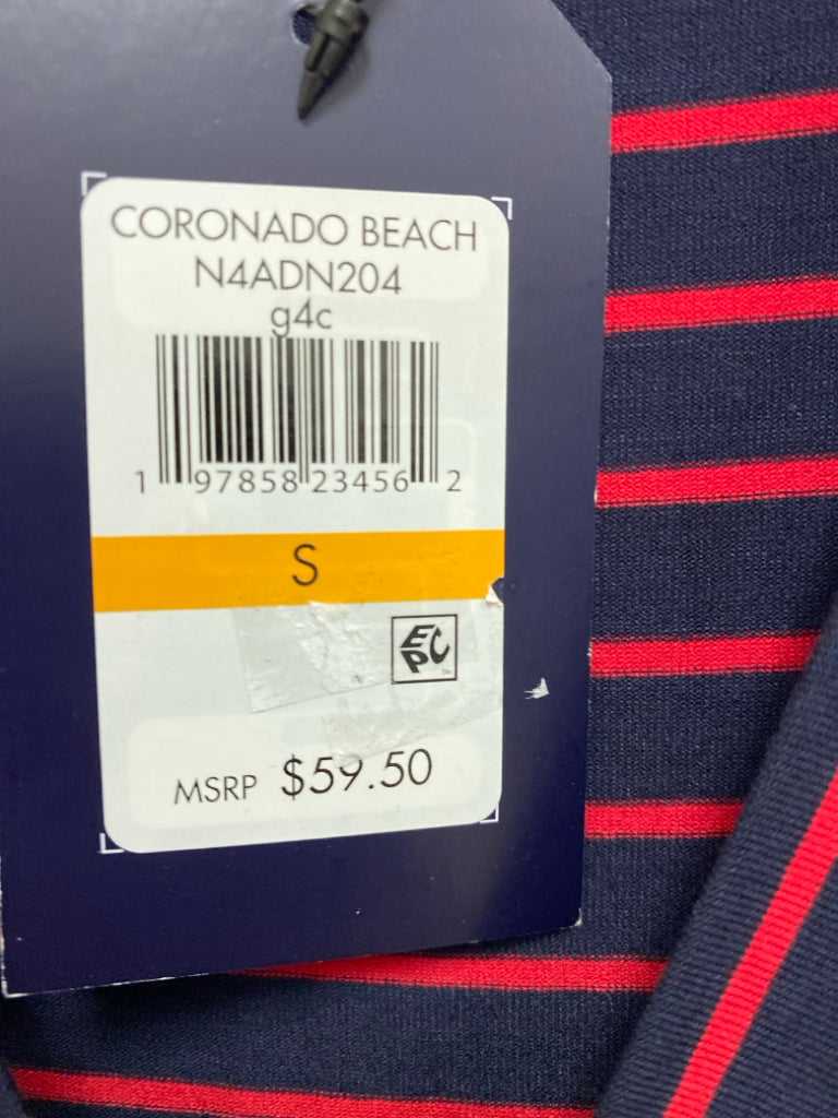 NWT Nautica Size S Red/Navy Striped Ladies Dress