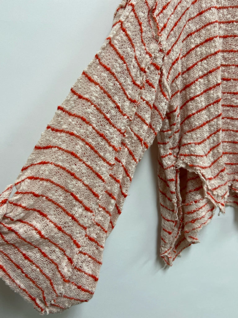 We The Free Size S Pale Peach Orange Striped Ladies Sweater