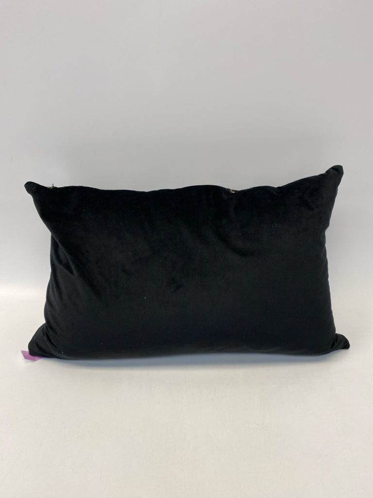 Black Gold Abstract Pillow