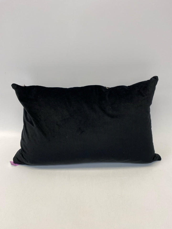 Black Gold Abstract Pillow