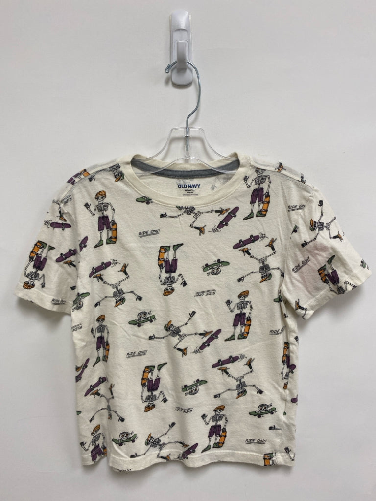 Old Navy SIZE 6/7 White Black/Purple Skeleton Girl&
