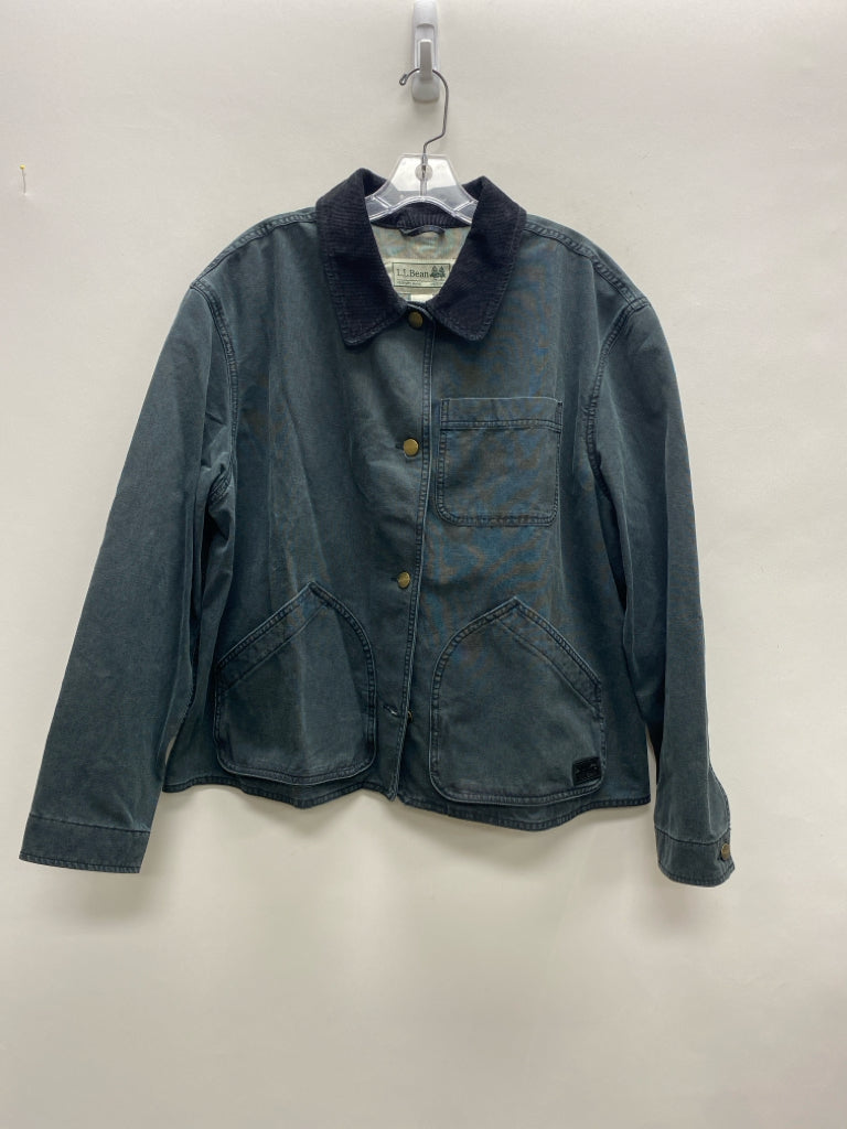 L L Bean Size XL Dark Green Button Up Ladies Jacket