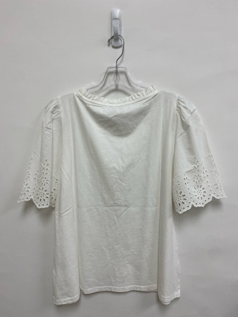 NWT Talbots Size L White Eyelet Ladies Top