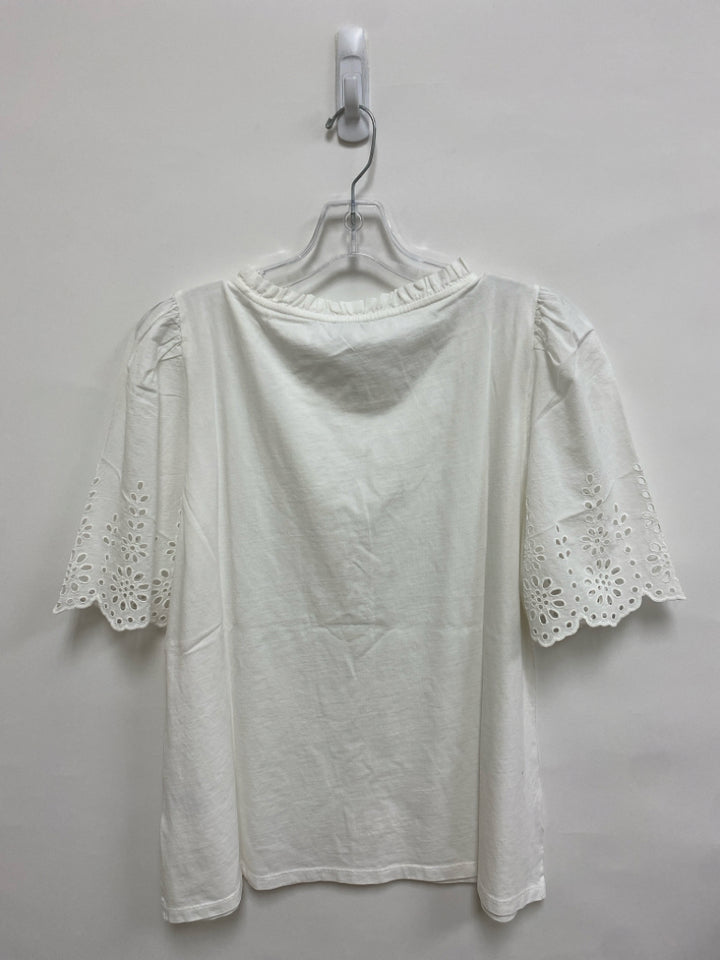 NWT Talbots Size L White Eyelet Ladies Top