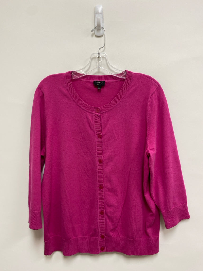 Talbots Size XLP Hot Pink Cardigan Petite Sweater