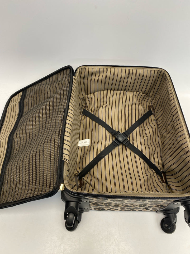 NEW Simply Noelle Cream Black/Brown Animal Print Misc. Luggage