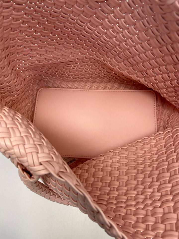 Pink Woven Handbag