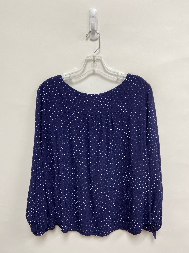 Maeve Size S Navy White Dots Puff Sleeve Ladies Top