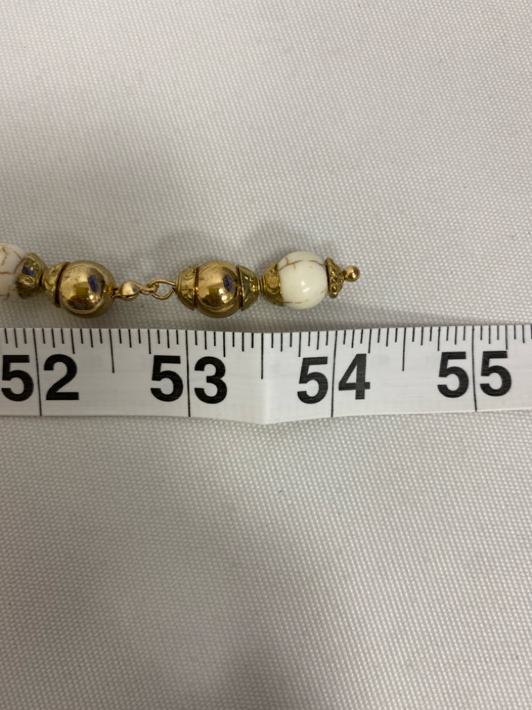Cream Gold Color Stones Necklace