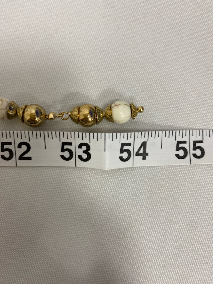 Cream Gold Color Stones Necklace