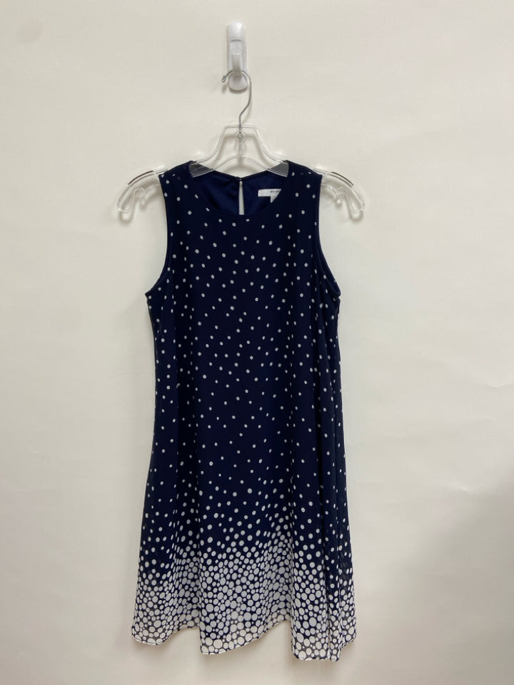 Size 4 Navy White Polka Dot Sleeveless Ladies Dress