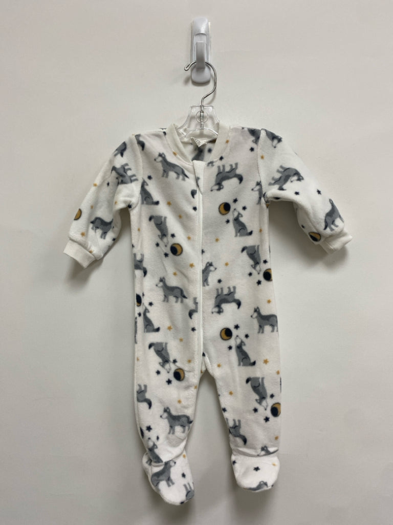 SIZE 3M White Gray Fleece Boy&