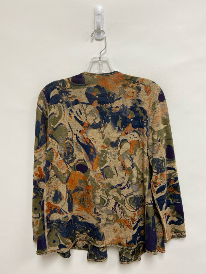 NWT Size S Green Navy/Multi Abstract Drape Ladies Jacket