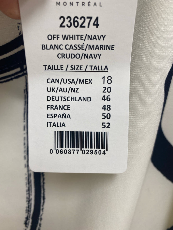 NWT Frank Lyman Size 18 White Black Sleeveless Ladies Top