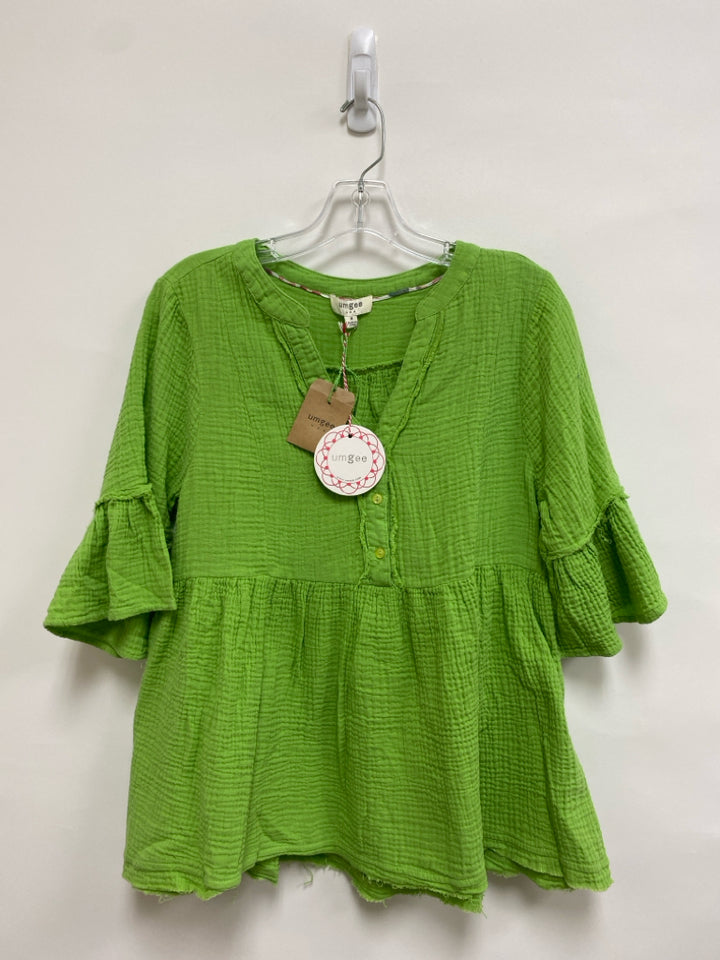 NWT Umgee Size M Lime Green Gauze Ladies Top