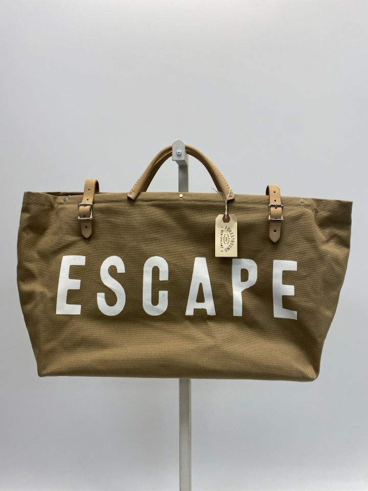 NWT Khaki White Word(s) Canvas Tote Bag
