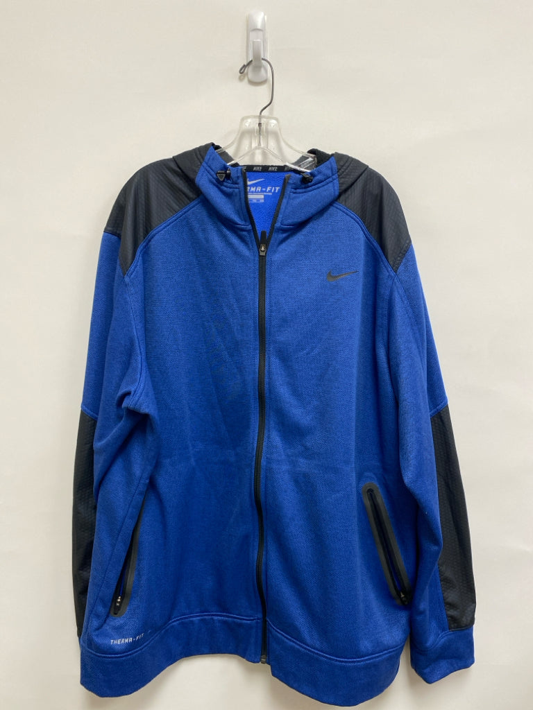 Nike Size XXL Black Red Hooded Zip Down Men&