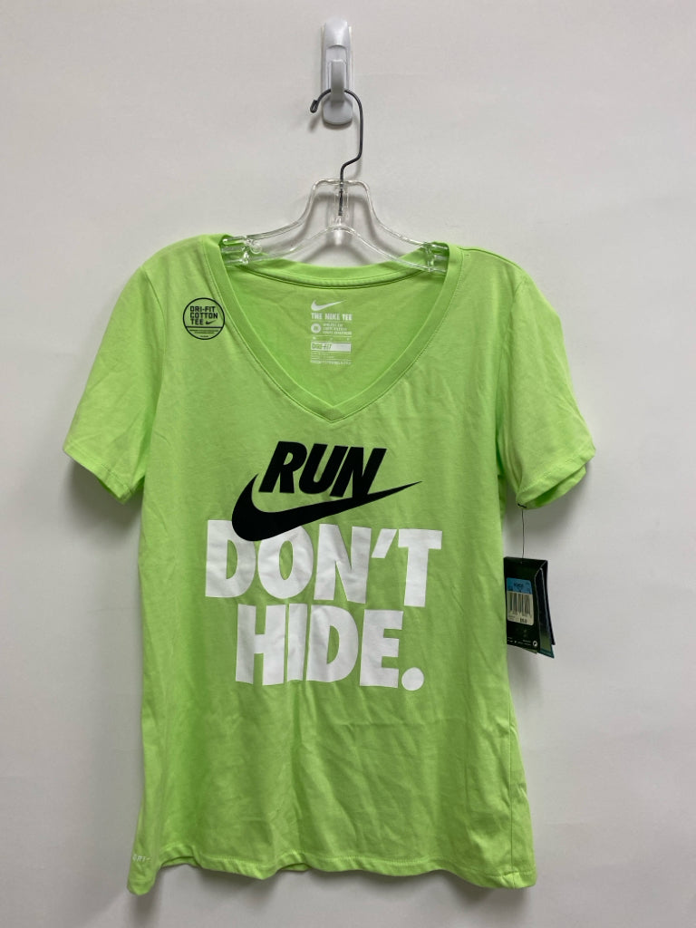 NWT Nike Size M Lime Green Words Athletic Top