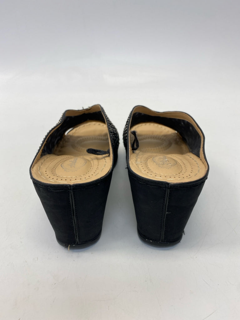 Size 8 Black Rhinestone(s) Sandals