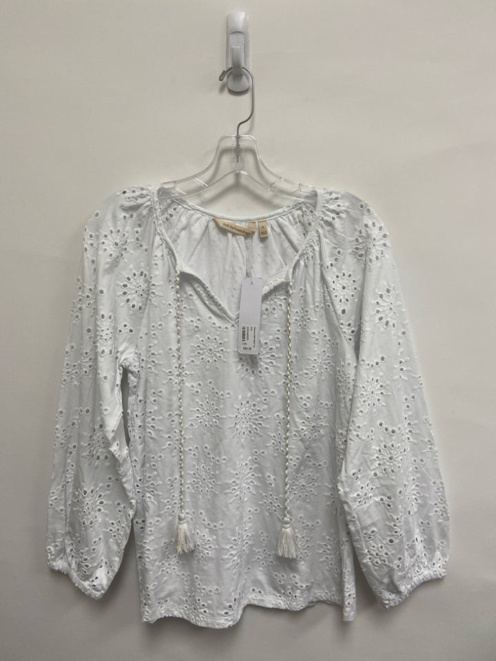 NWT Soft Surroundings Size S White Puff Sleeve Eyelet Ladies Top