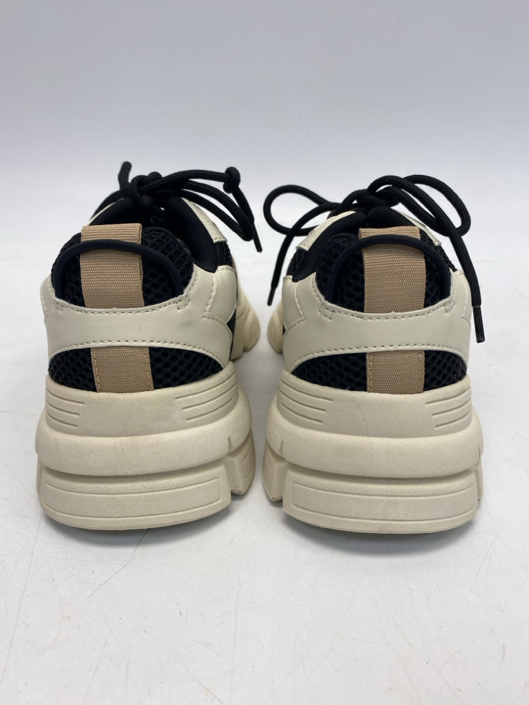 Steve Madden US Shoe Size 6.5 Cream Brown/Blk Lace-up Sneakers