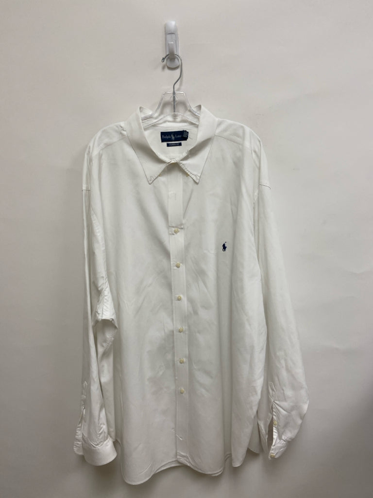 Ralph Lauren Size 4X White Button Up Men&