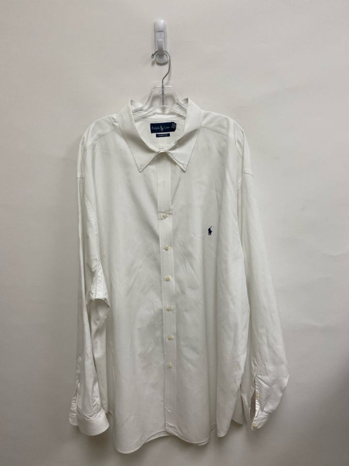 Ralph Lauren Size 4X White Button Up Men&