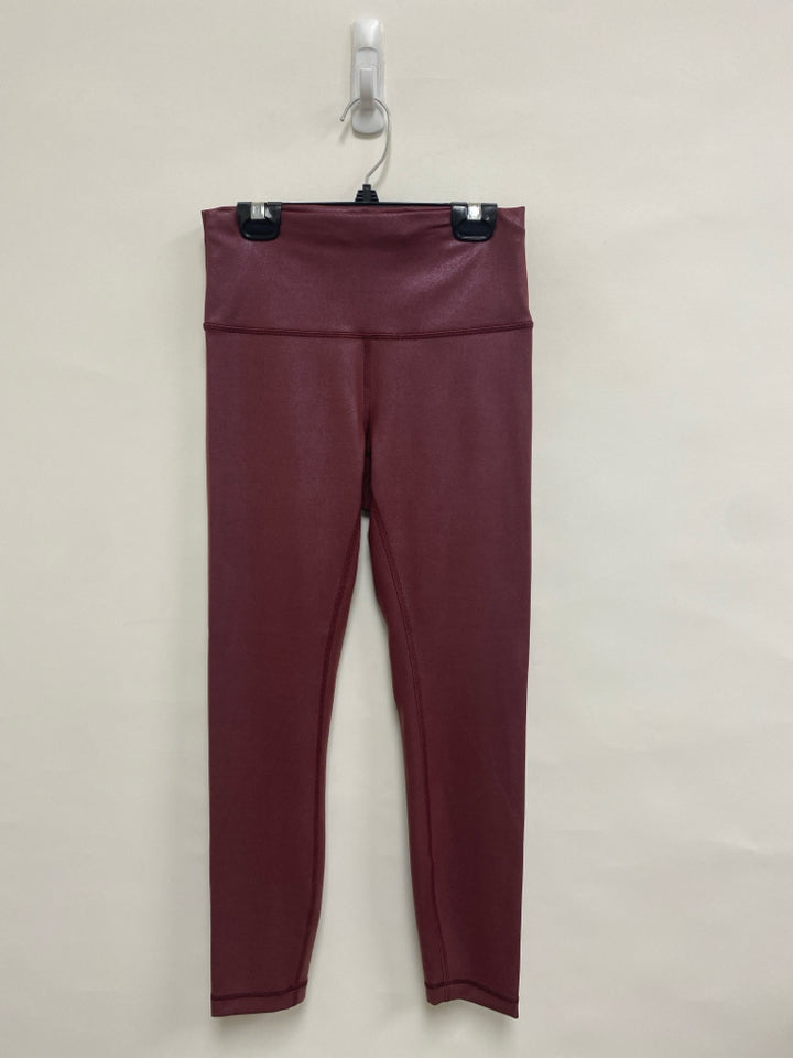 Lululemon Size 6 Burgundy Iridescent Athletic Leggings