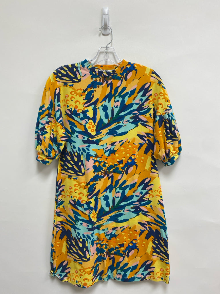 Size XS Orange Blue/Multi Tropical Ladies Dress