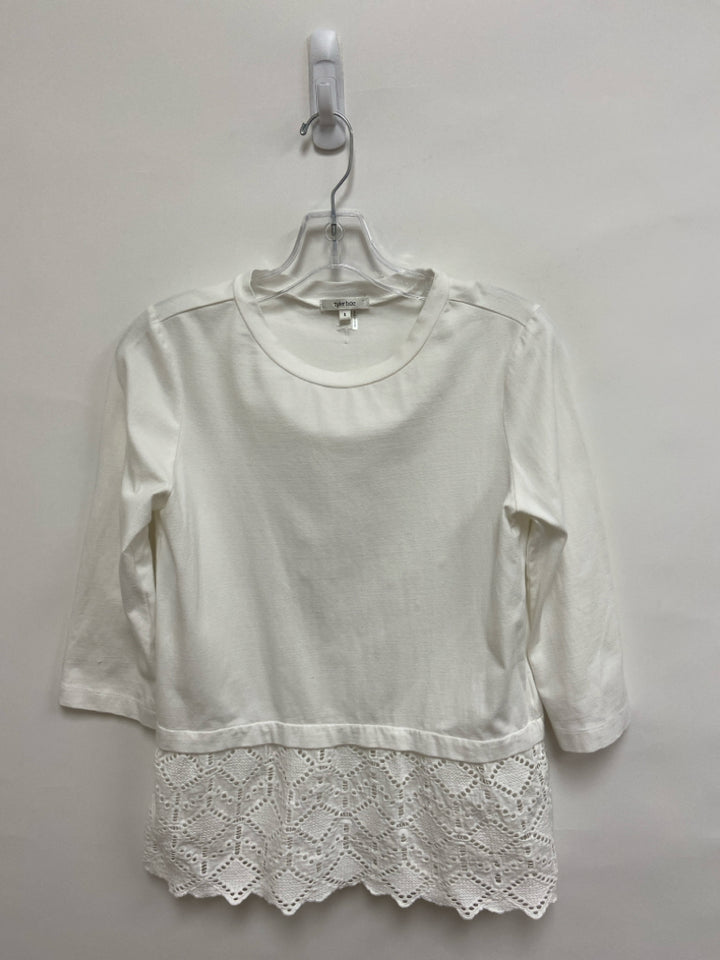 Tyler Boe Size S White 3/4 Sleeve Ladies Top