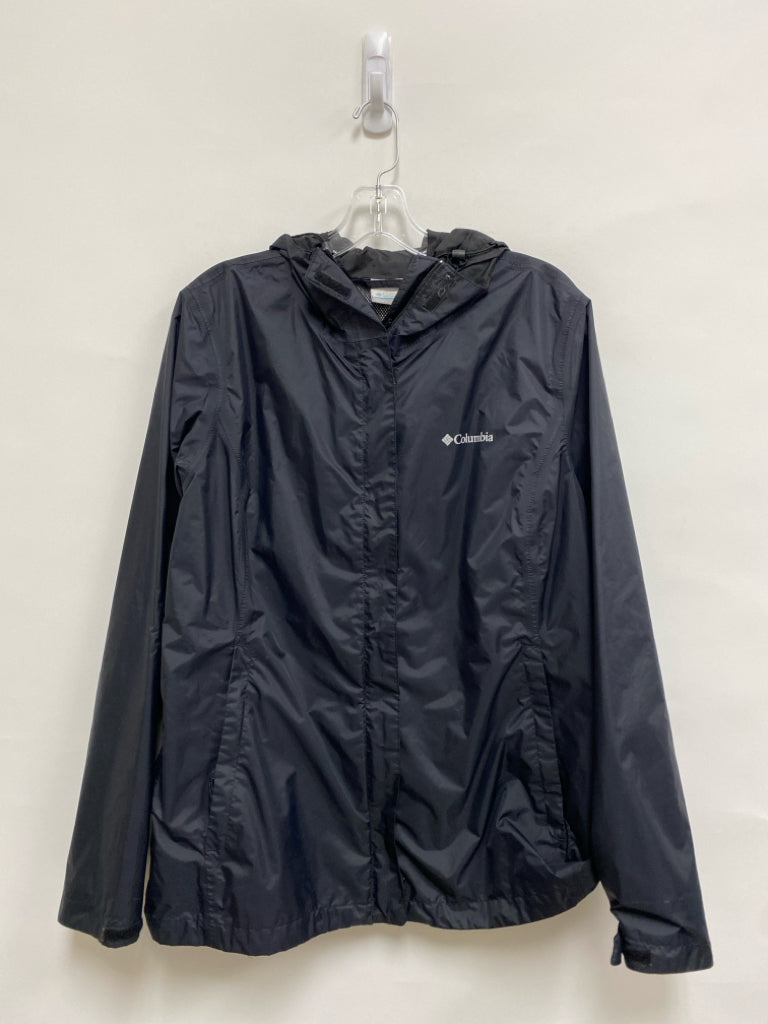 Columbia Size L Black Hooded Zip Down Men&