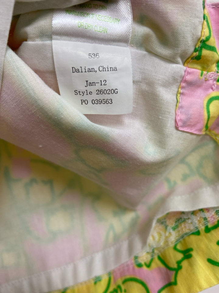 LILLY PULITZER SIZE 8 Pink Yellow/Green Bunnies Sleeveless Girl&
