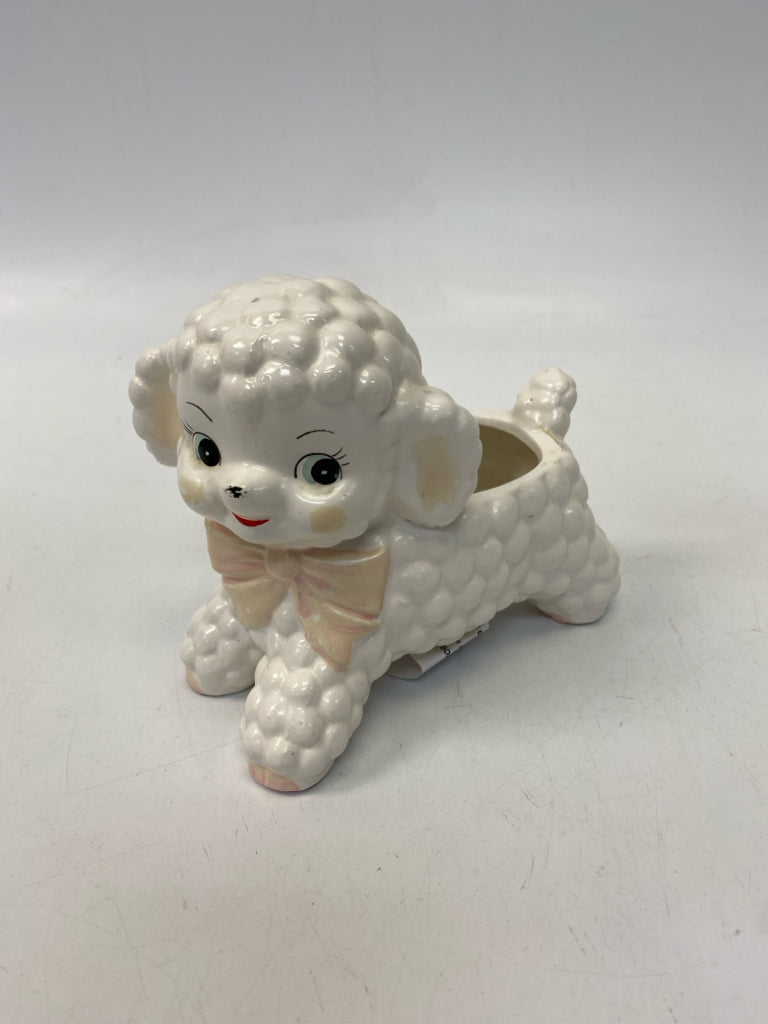 White Pale Pink Knobby Ceramic Planter