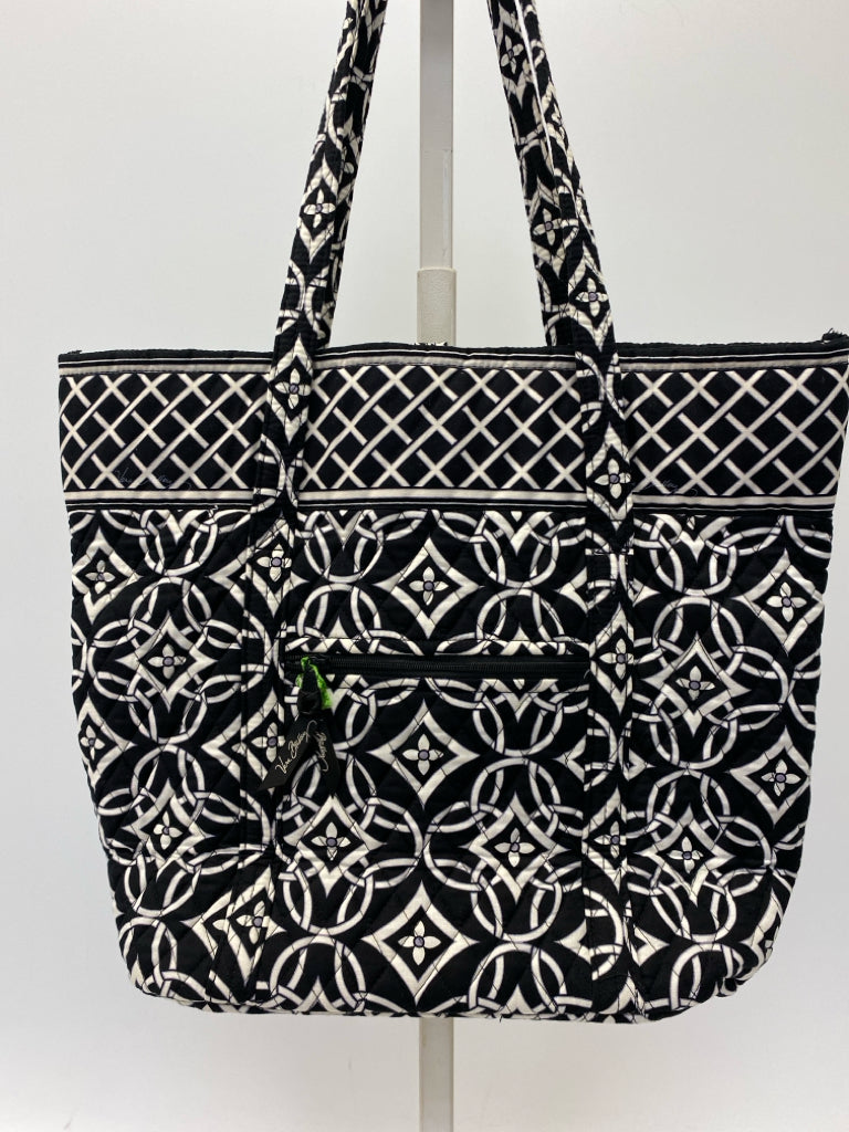 Vera Bradley Black/White Print Quilted Tote Bag